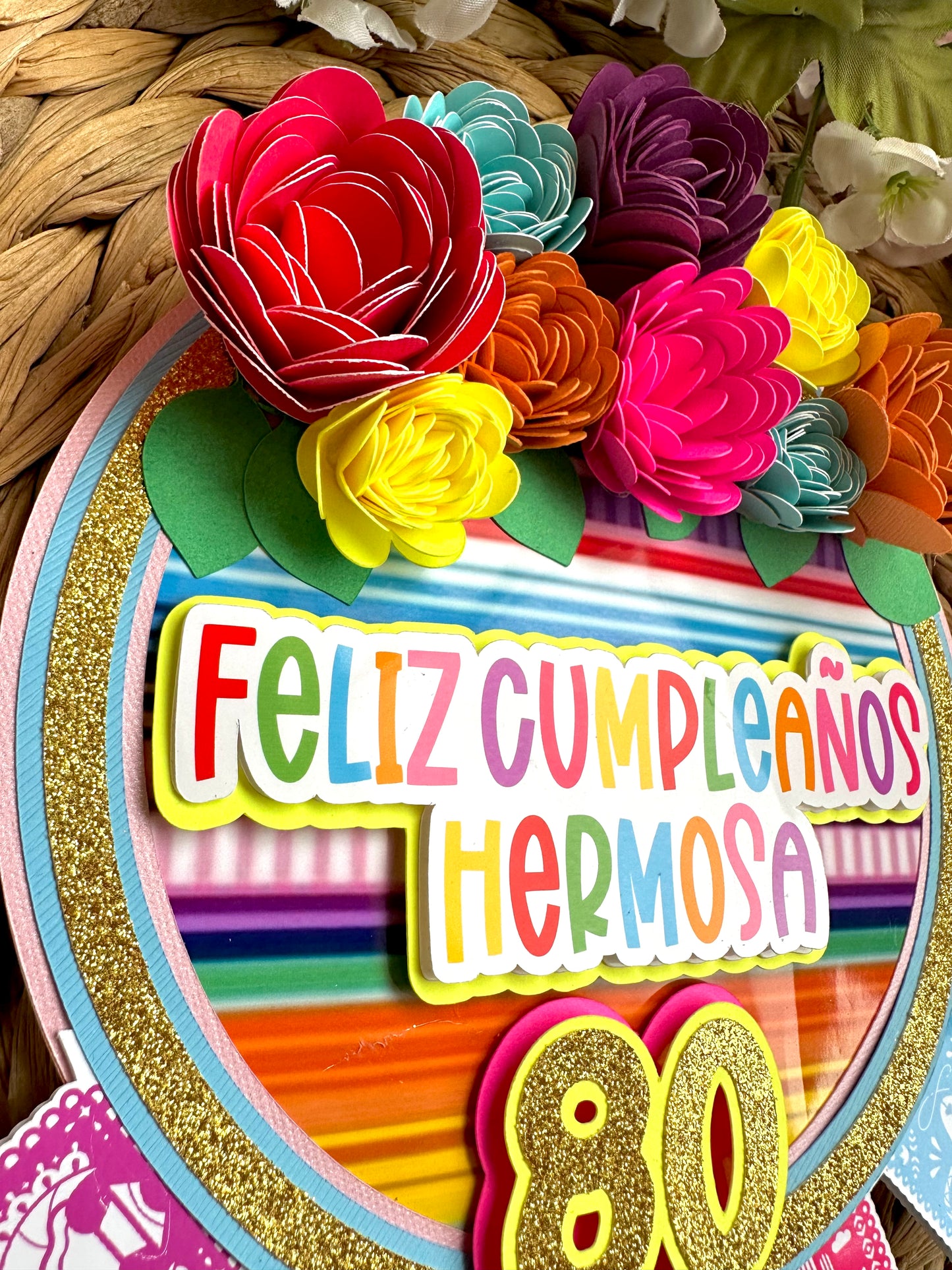 Fiesta Inspired Cake Topper- 3D Personalized-