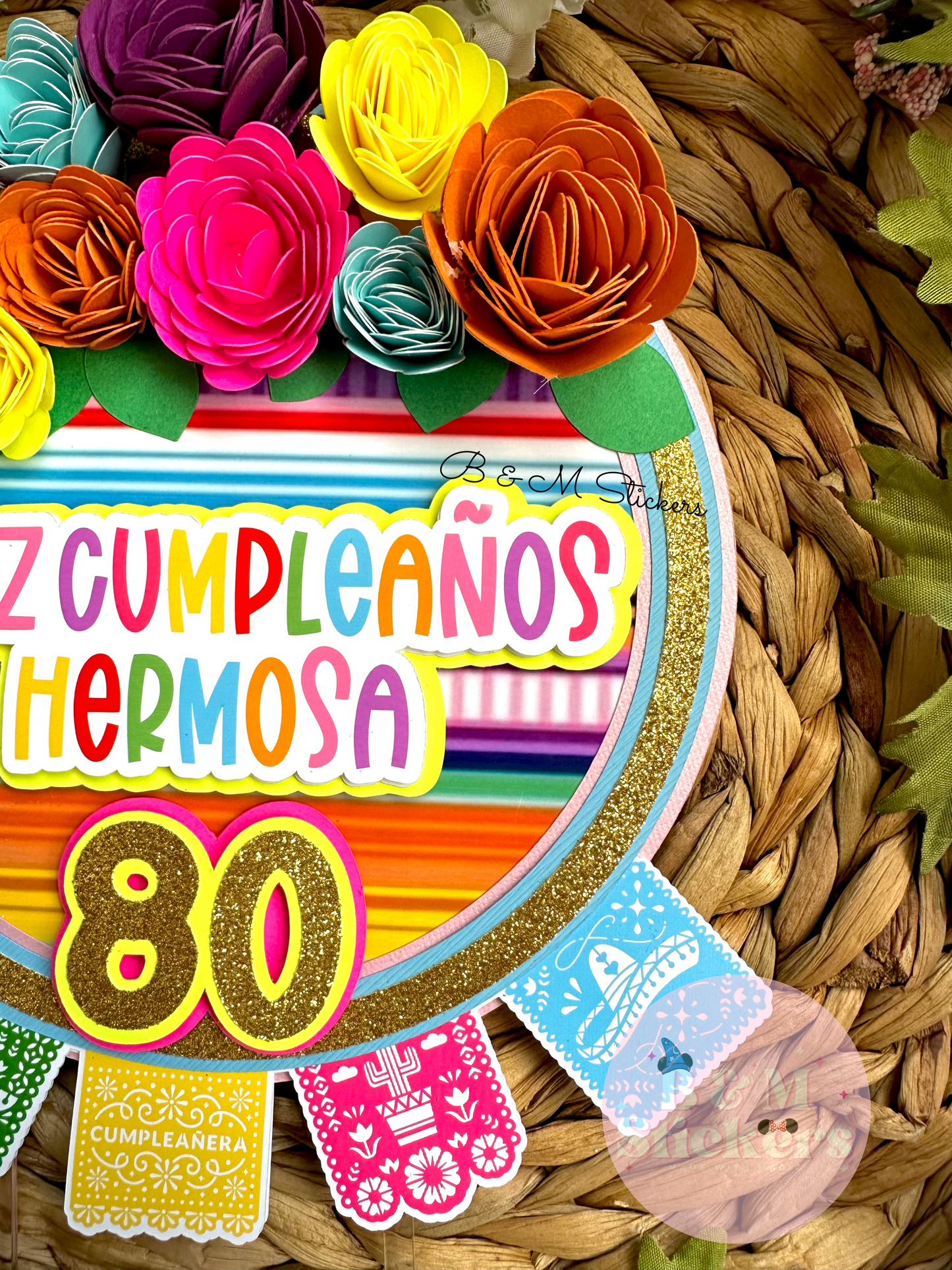 Fiesta Inspired Cake Topper- 3D Personalized-