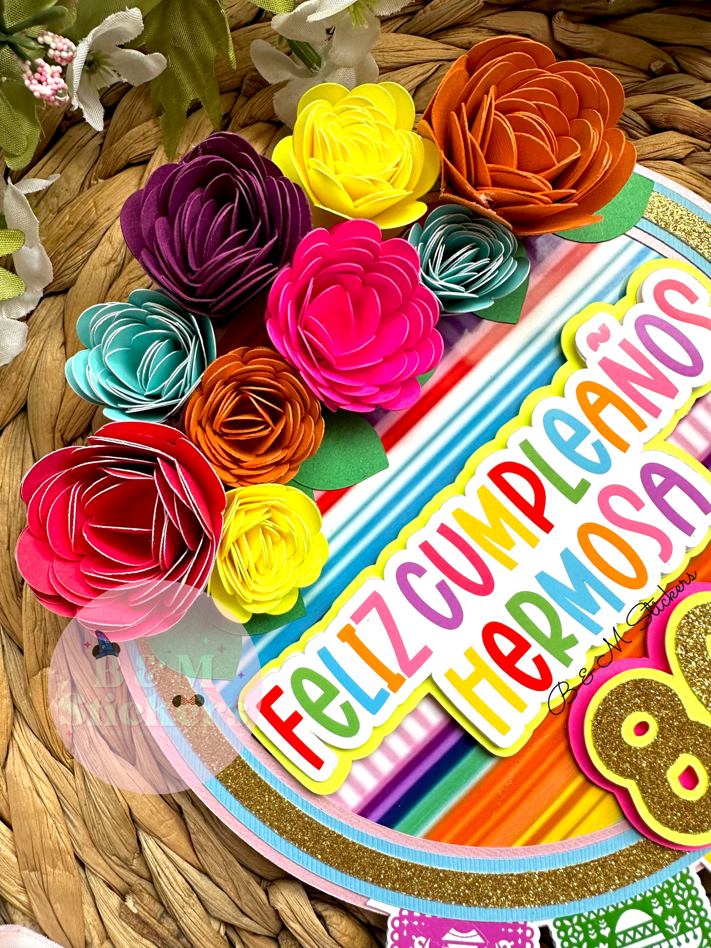 Fiesta Inspired Cake Topper- 3D Personalized-