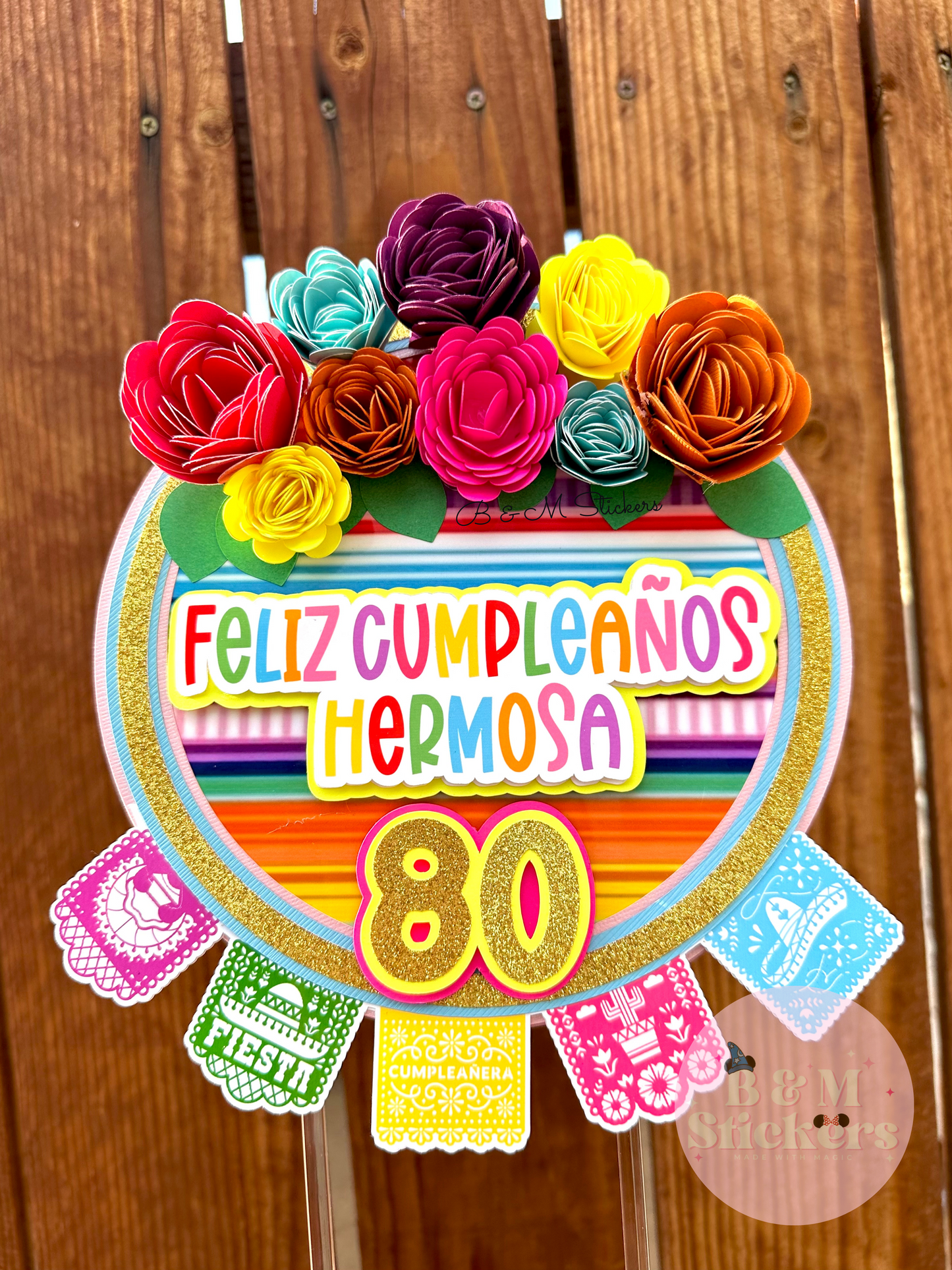 Fiesta Inspired Cake Topper- 3D Personalized-