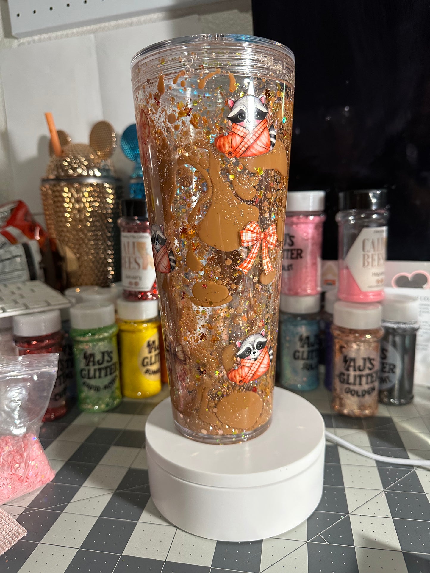 24 oz. Acrylic Customizable Snowglobe Tumbler