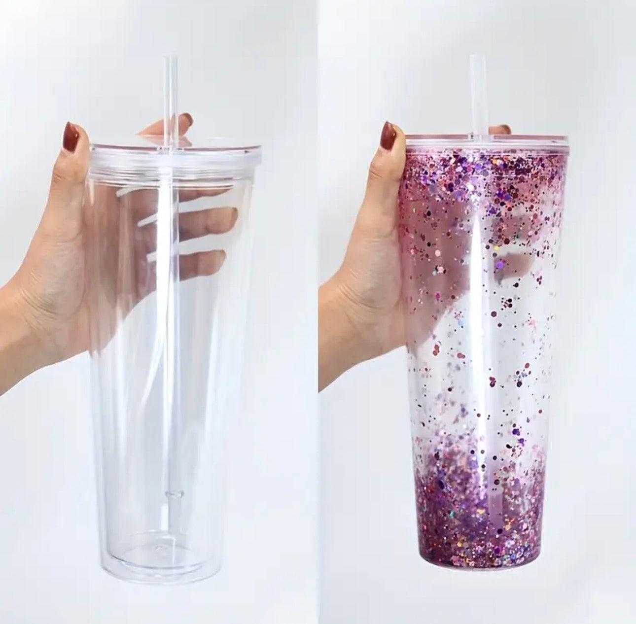 24 oz. Acrylic Customizable Snowglobe Tumbler