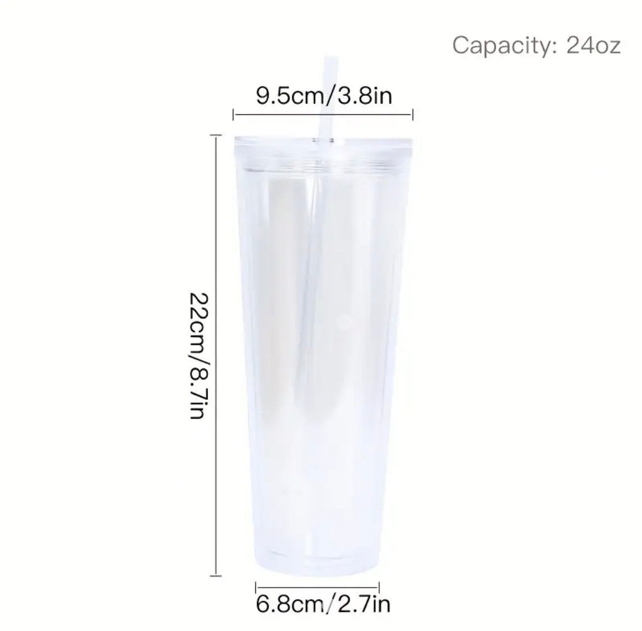24 oz. Acrylic Customizable Snowglobe Tumbler