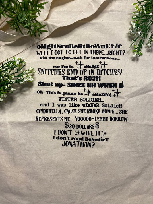 The Marvel Cast Once Said...Reusable Tote Bags| Cotton Tote Bag| Reusable Tote Bag
