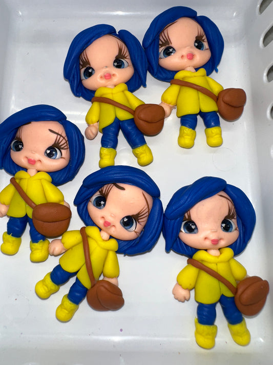 Button Girl Pen (clay)